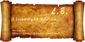 Lindenfeld Béla névjegykártya